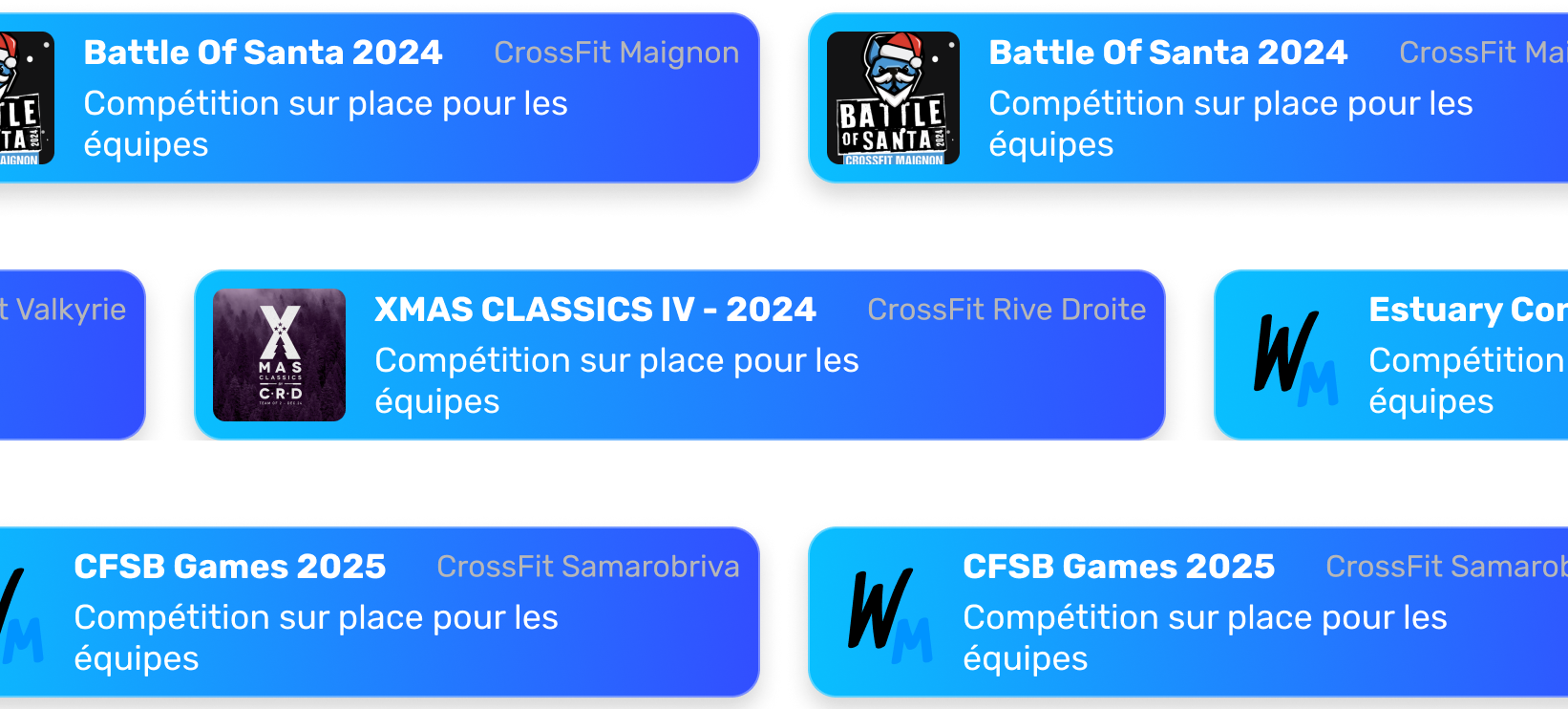 The card describes the event registration in the Wodmate app.